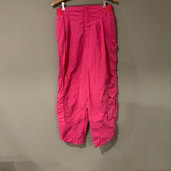 Free People FP Movement Cargo Pants Mesmerize Me High-Rise Hot Pink Size Medium - Picture 7 of 12